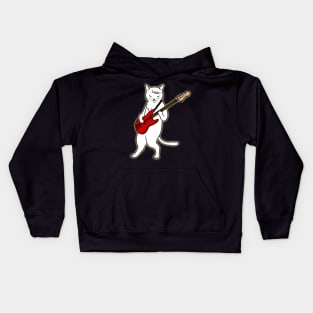 Funny Cat Playing Bass Guitar Kids Hoodie